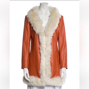 Charlotte Simone fur and faux leather coat